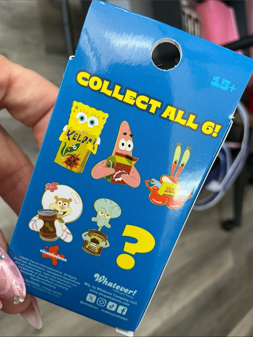 SpongeBob SquarePants Blue & Yellow Barg'N-Mart Mystery Enamel Pin Backing